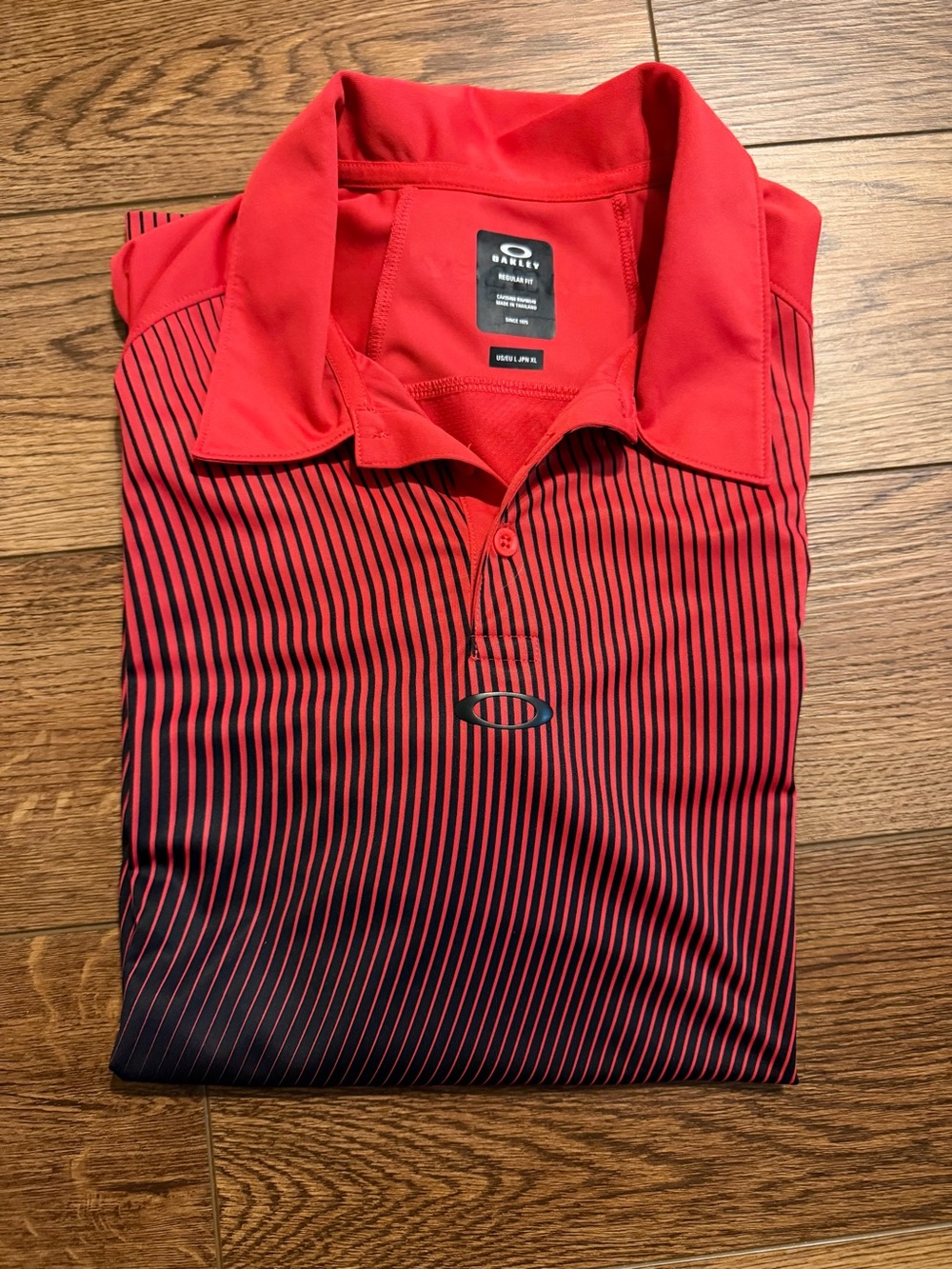 Men’s Oakley Red Performance Polo with Black Accents Large